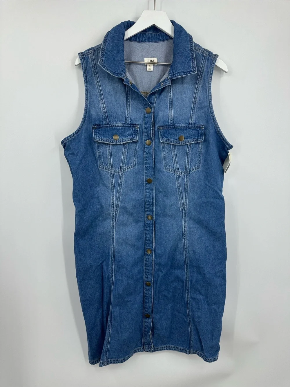 A New Approach Denim Mini Button Up Dress Size XL Boho Western